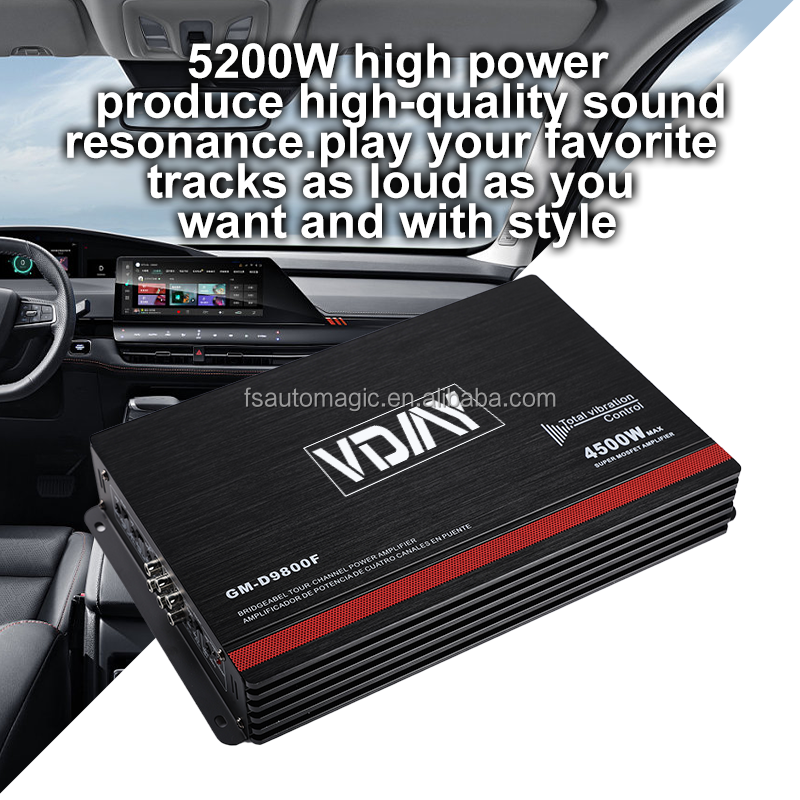 Auto Magic Cube 9800F 4 channel 6000 watts max power full range car amplifier 12v car amplifier 4.1