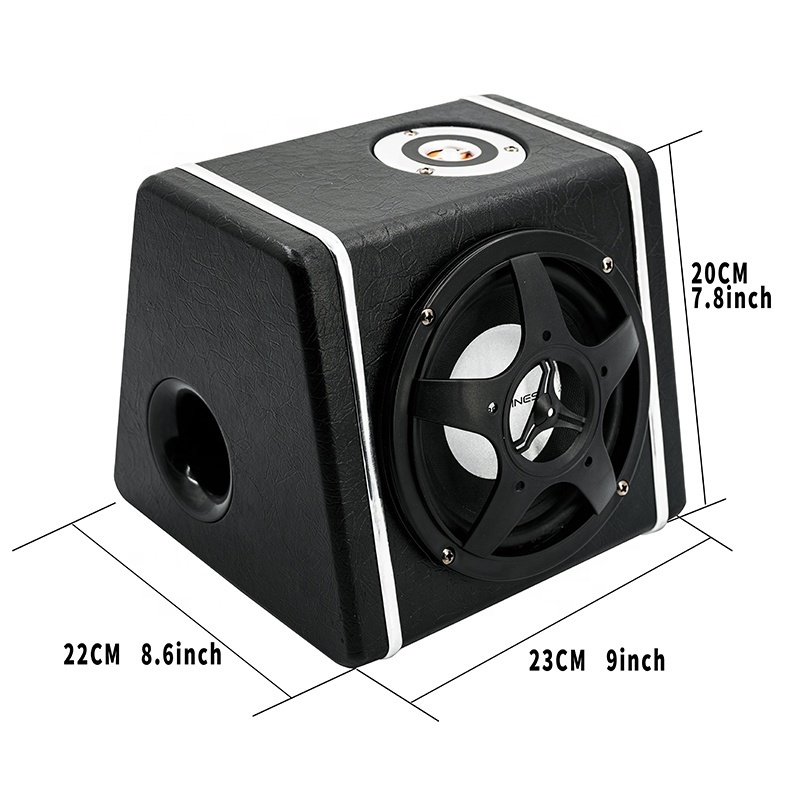 QMF-T6-50W High performance car active full audio sound subwoofer box portable 6 inch trapezoid auto subwoofer