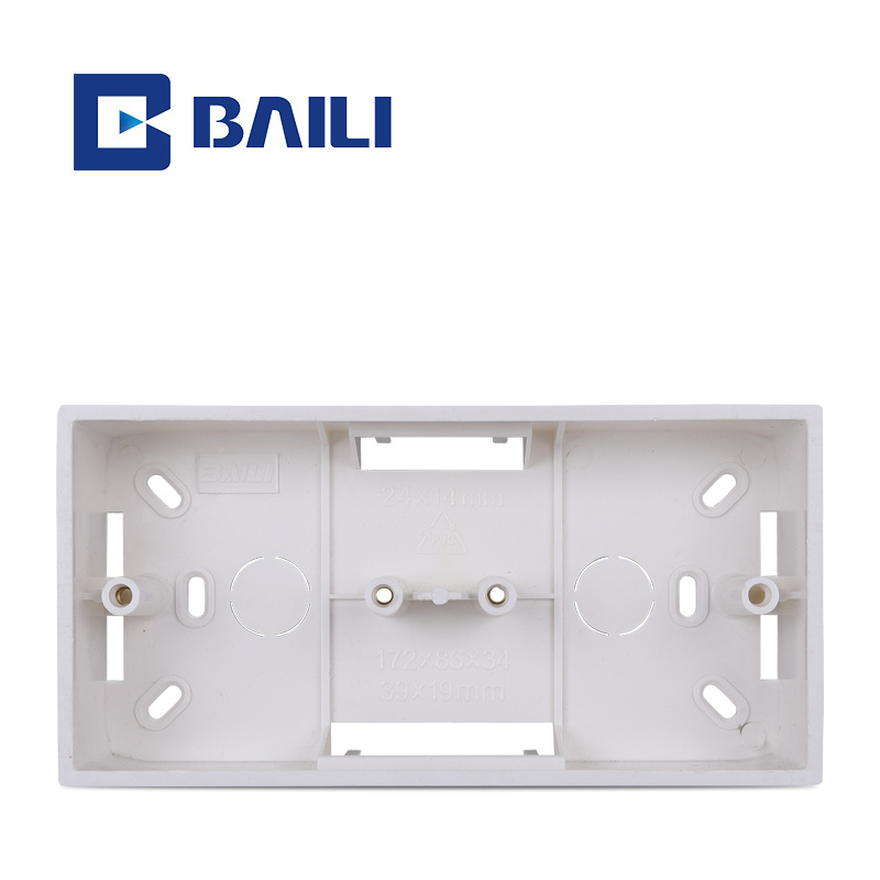 Baili 86 type L3 PVC surface mounting  Electrical  white switch socket box 1 gang 2 gang 3 gang 86 junction box