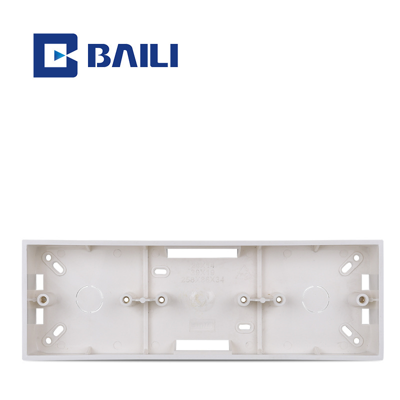 Baili 86 type L3 PVC surface mounting  Electrical  white switch socket box 1 gang 2 gang 3 gang 86 junction box