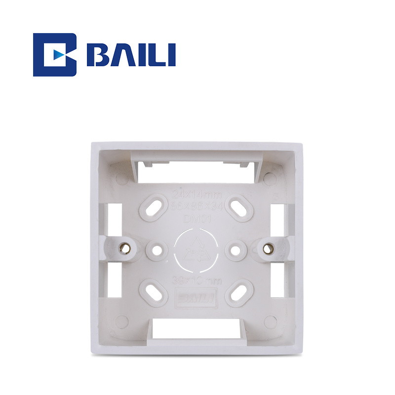 Baili 86 type L3 PVC surface mounting  Electrical  white switch socket box 1 gang 2 gang 3 gang 86 junction box