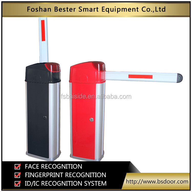 automatic road barrier gate for vehicle parking with alarm traffic light