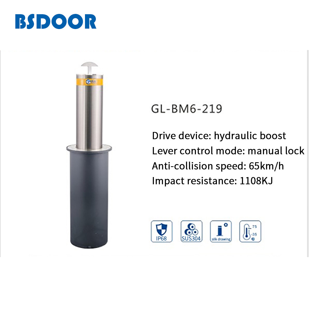 304 Stainless Steel Automatic Hydraulic Electric Retractable Rising Bollards