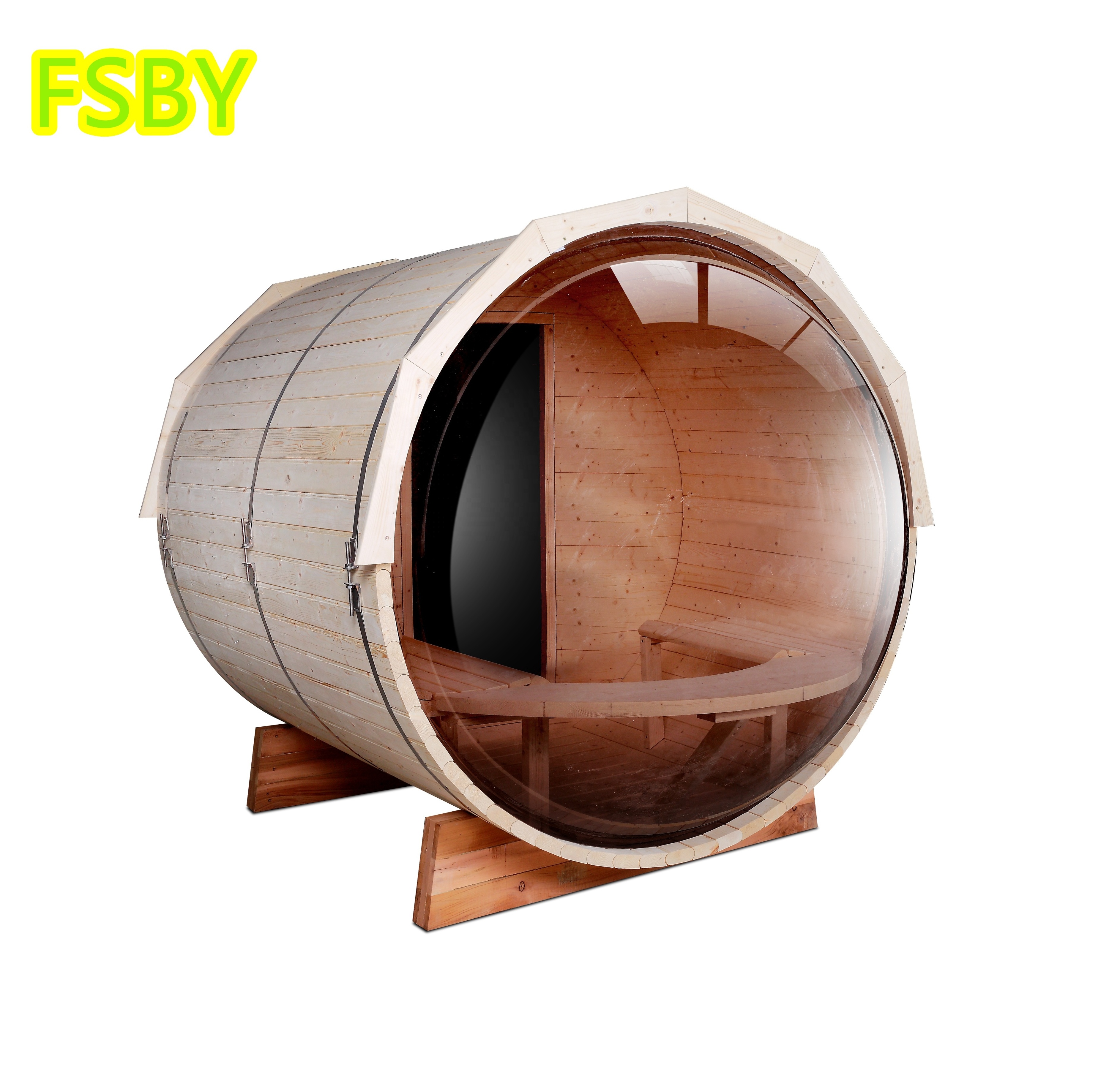 4/6 /10 Person Cedar Barrel Sauna Wood Burning Heat Treated Wood Barrel Outdoor Sauna Villa