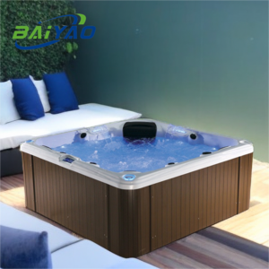 Baiyao 5 Person Spa Factory Jacuzzier Prices Outdoor Freestanding Acrylic Shell Whirlpool Massage Hot Tub