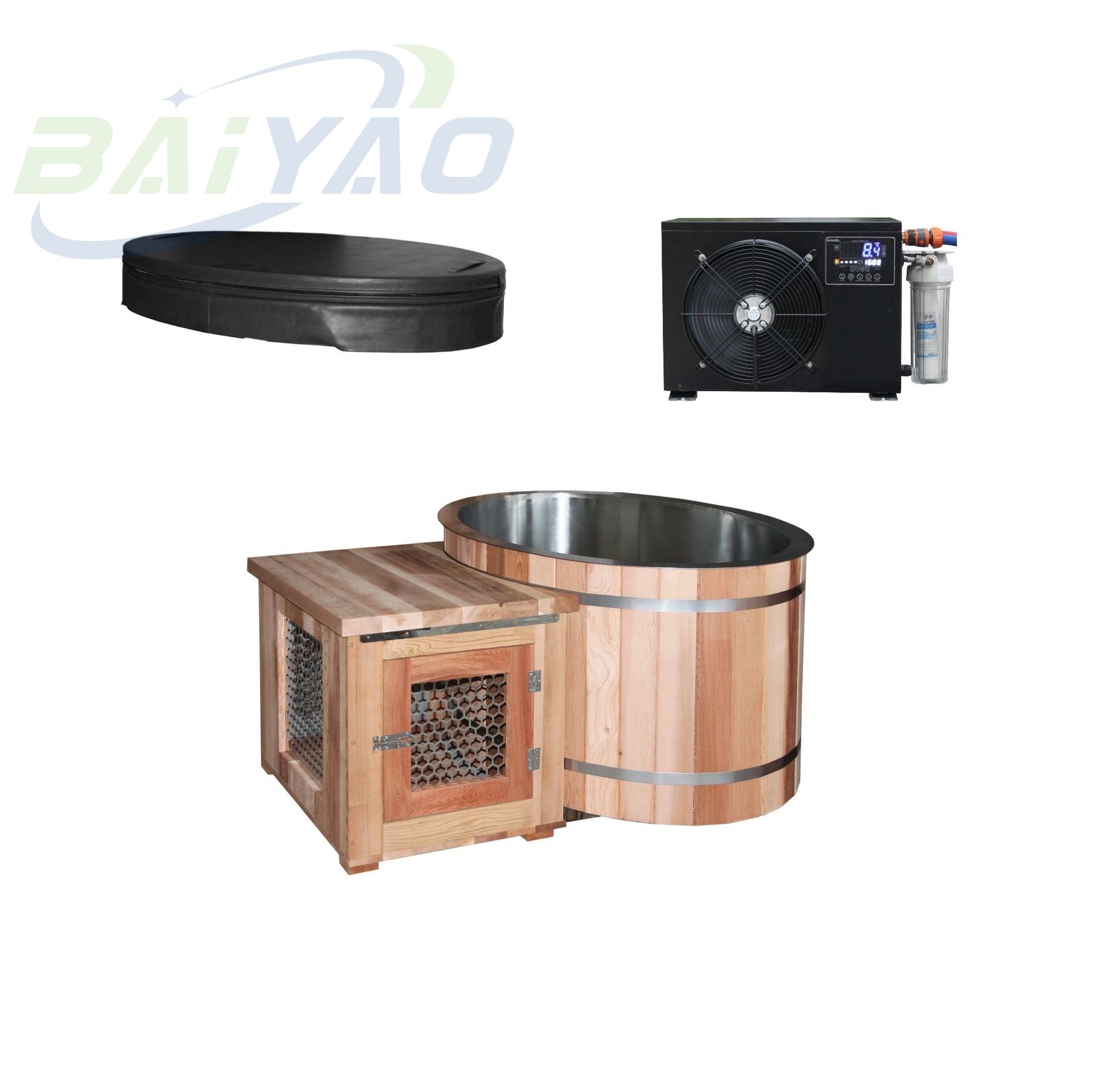 Outdoor Cold Plunge Tub Customized Stainless Steel Spa Cold Plunge Tub Water Chiller Cold Plunge For Sale