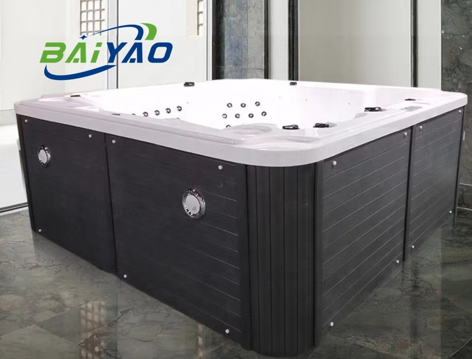 Europe Hot Sale Tub 140 Jets Outdoor Spa Jakuzzy 4 People With Automatic Balboa Control Pure Acrylic Garden  Bathtub