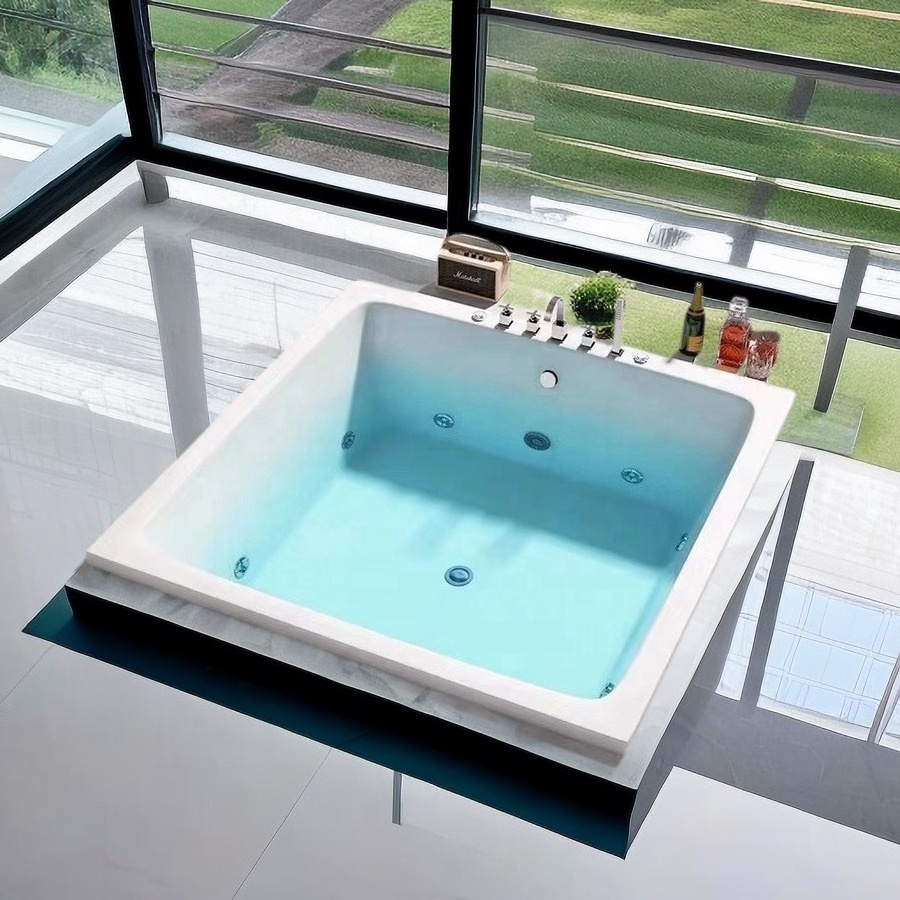 Smart Drop In Bathtub Indoor 2 Person Spa Whirlpool Tub Multi-functional Hydrotherapy Jetted Bathing Embedded Massage JaKuzzi