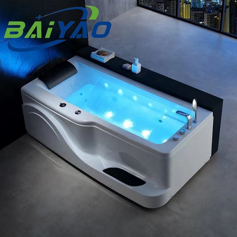 Dual-Person Hydromassage Spa Tub in Hotel, with Colored Bubble Massage, Acrylic Jacuzzi, and Whirlpool Jetted Bathing