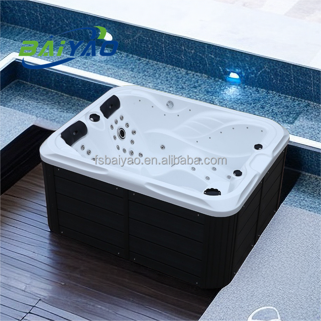 Hot Selling Jacuzzier Spa Pool Free Standing Under Water Light Hot Tub Fiber Glass Young Massage Hydrorelax Bathtubs 3 Person