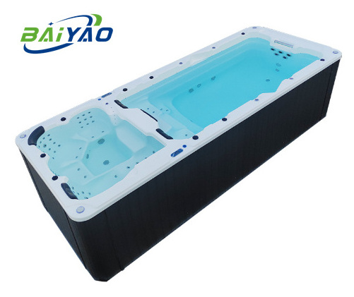 Custom Large Size Fiberglass Swim Spa Jacuzzier Prices Swimming Pool Prefab Garden Spa Jakuzi With Pool