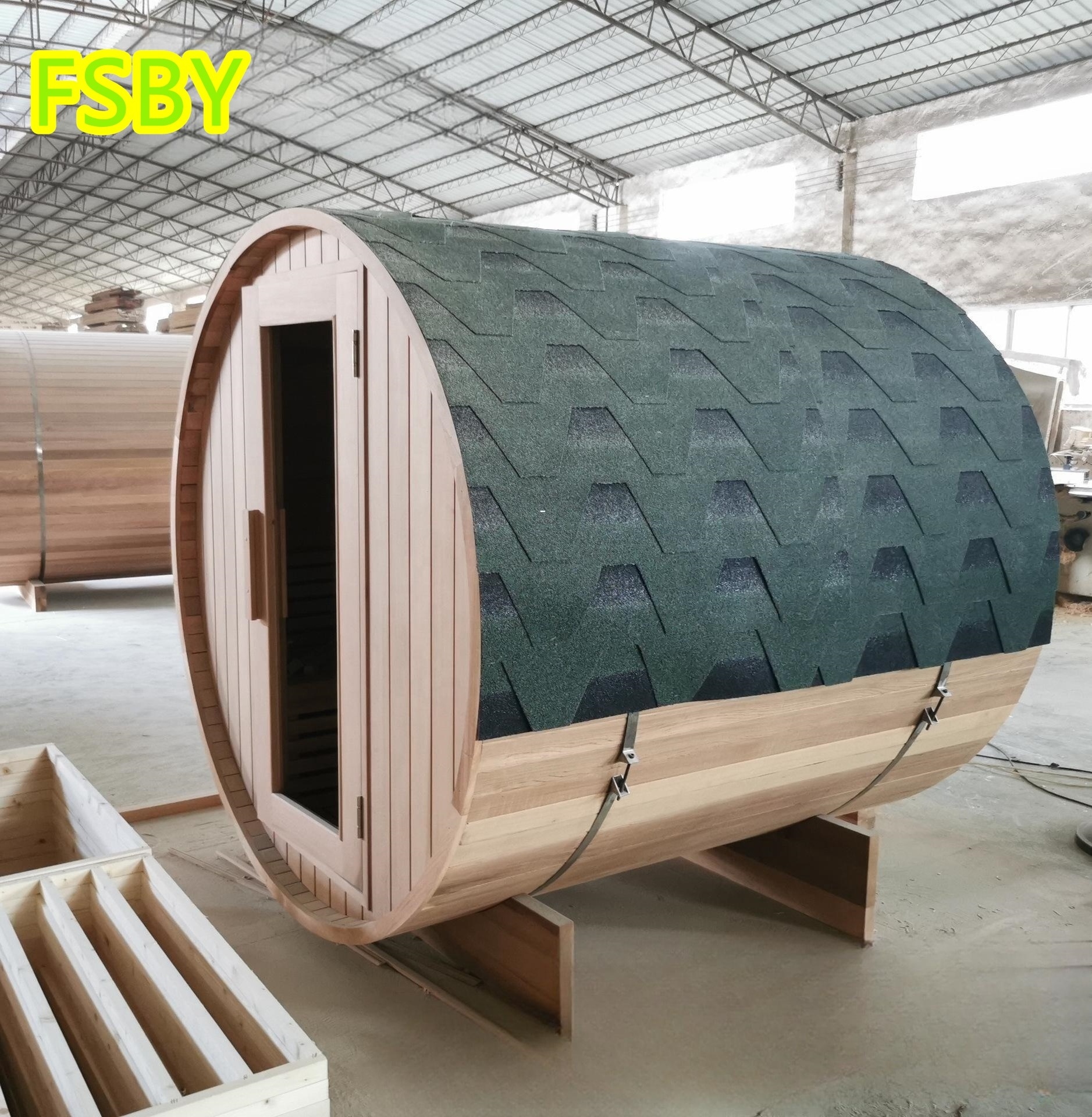 4/6 /10 Person Cedar Barrel Sauna Wood Burning Heat Treated Wood Barrel Outdoor Sauna Villa