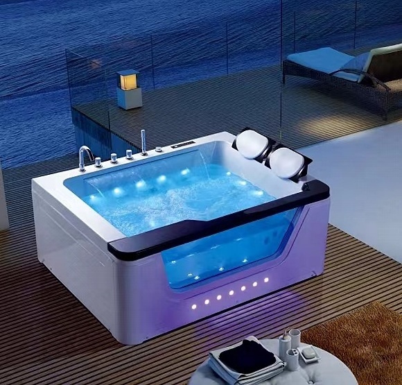 Freestanding Bath Tub Bubble Soaking 2 Person Whirlpool Sale Custom Massage Bathtub  Sell Luxury Acrylic White