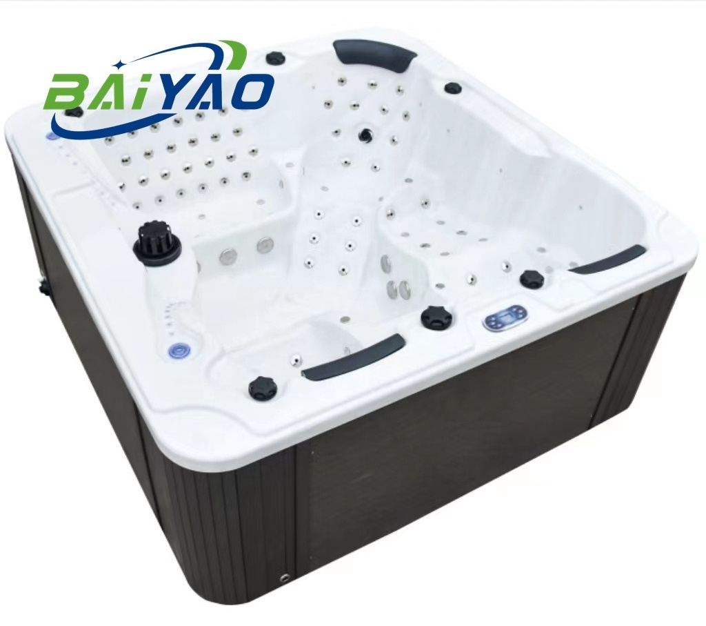 Europe Hot Sale Tub 140 Jets Outdoor Spa Jakuzzy 4 People With Automatic Balboa Control Pure Acrylic Garden  Bathtub