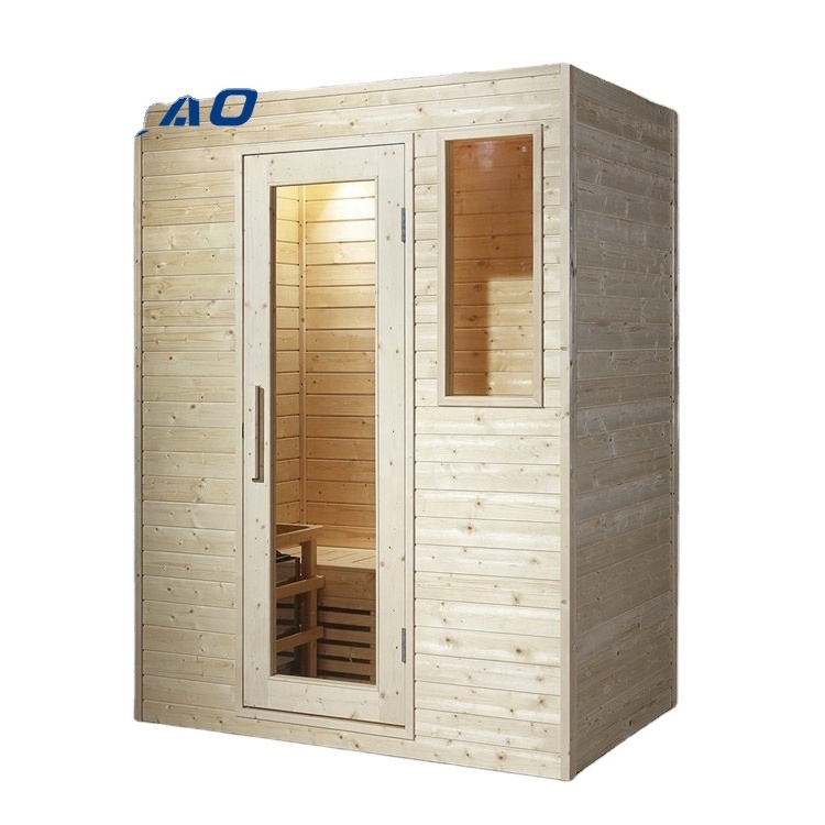 2 Person Portable Indoor Far Infrared Sauna  Half Body Hemlock Sauna Room for Home Use