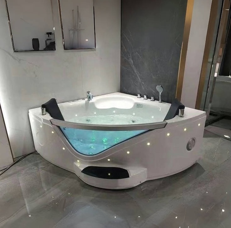 Modern Acrylic Jakuzzi Indoor Bathtub Hydromassage 2 person Glass Double For Whirlpool Jaccuzi Spa Bathtub