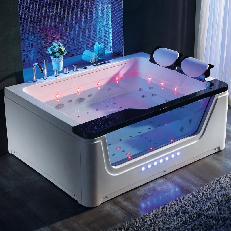 Freestanding Bath Tub Bubble Soaking 2 Person Whirlpool Sale Custom Massage Bathtub  Sell Luxury Acrylic White