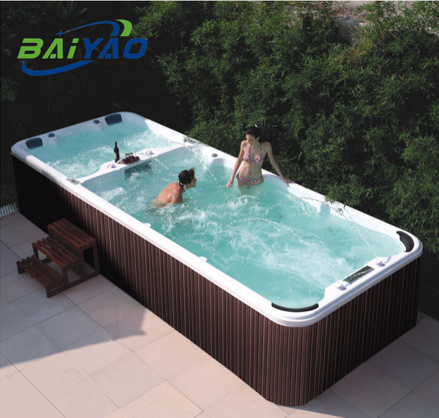 Custom Large Size Fiberglass Swim Spa Jacuzzier Prices Swimming Pool Prefab Garden Spa Jakuzi With Pool