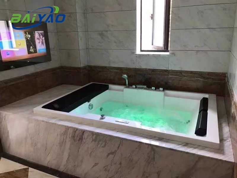 BaiYao Whirlpool Embedded Spa  2 Person Jacuzzier Acrylic Indoor Spa Jakuzzi Bathtub For Sale