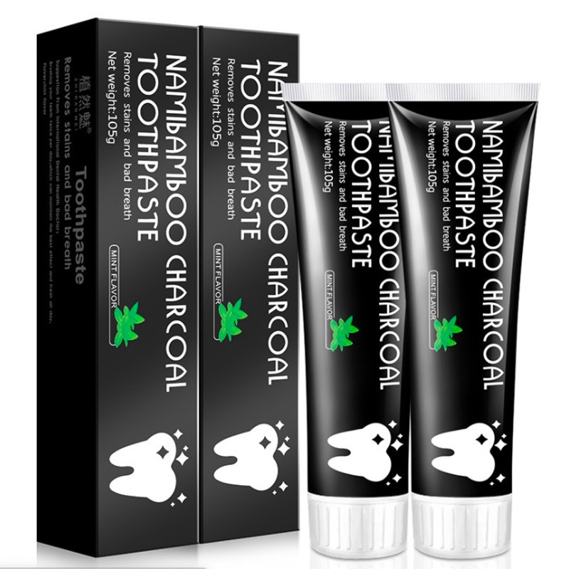 Wholesale high quality Home-used Natural 105g black Bamboo Activated Charcoal whitening Fresh breath Toothpaste