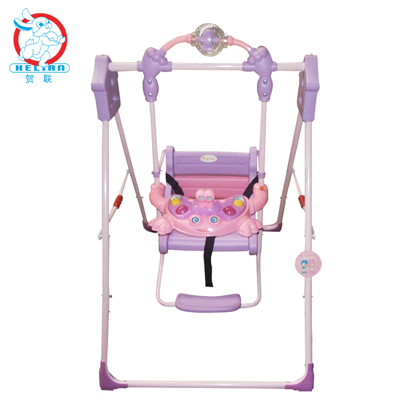 BLM manufacturer's fall prevention lighting plastic baby swing chair for children 0-6 years old