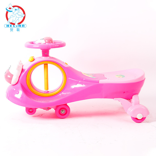 BLM China Wholesale Pink Cartoon Toy PU Wheel Swing Car