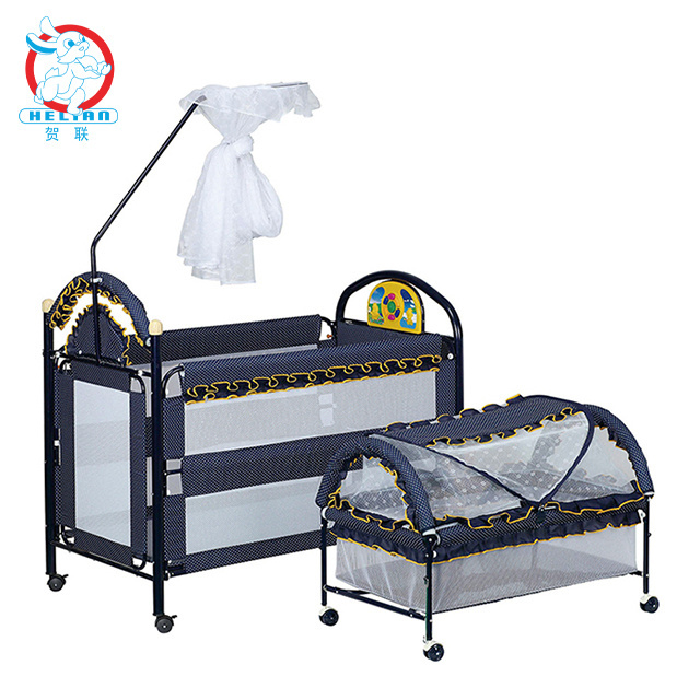 BLM 2021Classic Multifunction Environmentally Friendly Iron New Born Baby Metal Crib With Mosquito Net