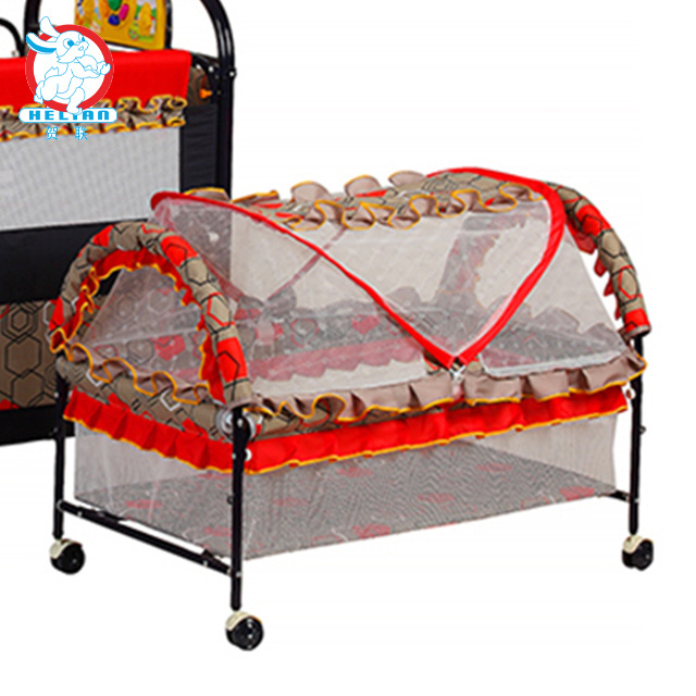 BLM 2021Classic Multifunction Environmentally Friendly Iron New Born Baby Metal Crib With Mosquito Net