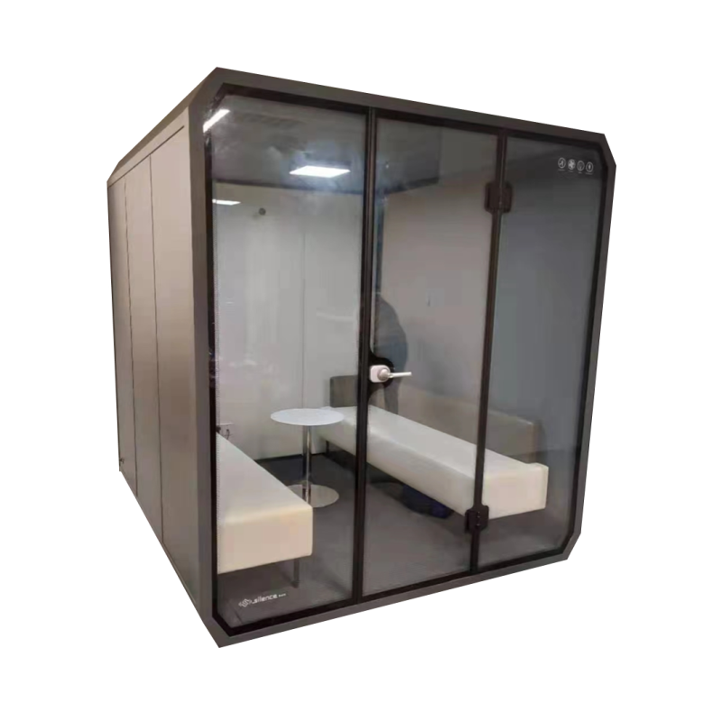 Portable Silence Booth 2 Person Meeting Pod Soundproof Prefab Cabin with Light Office Pod