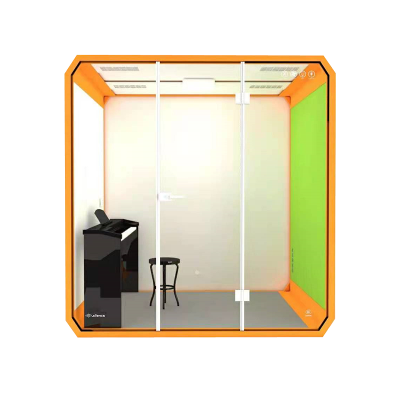 Portable Silence Booth 2 Person Meeting Pod Soundproof Prefab Cabin with Light Office Pod