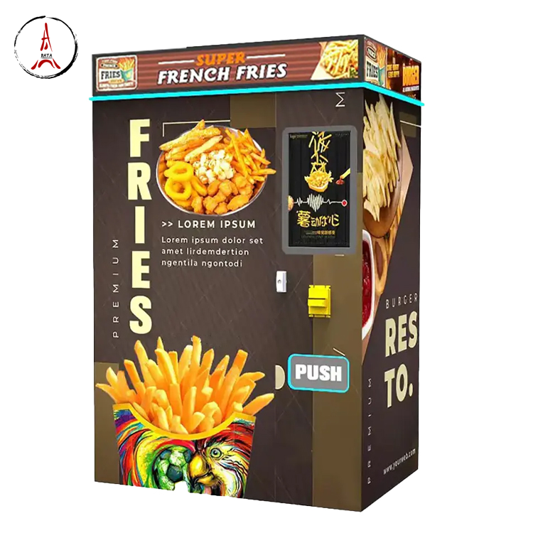 Commercial Fully Automatic Outdoor Hot Fresh Fast Food Self Service Smart Touch Screen French fries Vending Machine