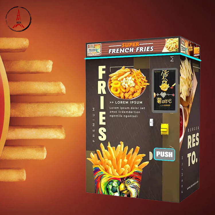 Commercial Fully Automatic Outdoor Hot Fresh Fast Food Self Service Smart Touch Screen French fries Vending Machine