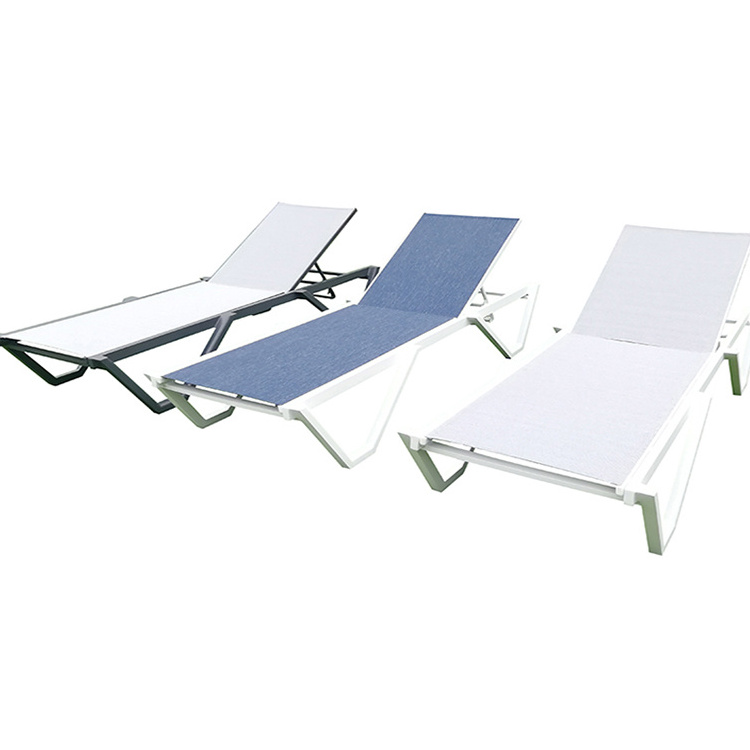 Beach metal Beach Lounger Chaise Sun Lounger Bed Sun Beach Lounger Aluminium Hotel Poolside outdoor furniture