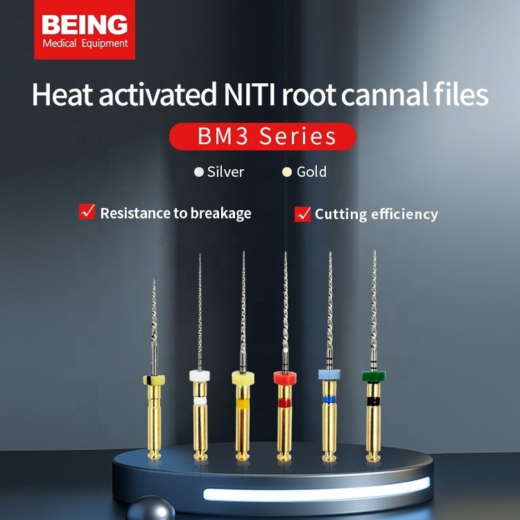 Dental Endo Endodontic Files Blue Heat Activation Niti Super Dental Rotary Files For Endo Motor