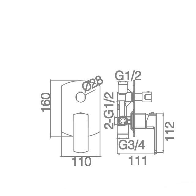 China factory watermark single lever concealed In-wall australia standard shower  mixer valve with diverter