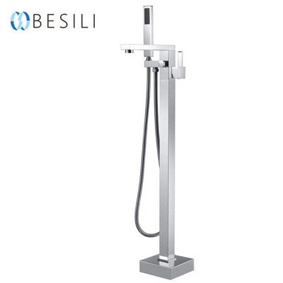 China Brass Hid Free Standing Bath Shower Mixer floor stand Tub Filler Shower Mixer Freestanding Bathtub Faucet