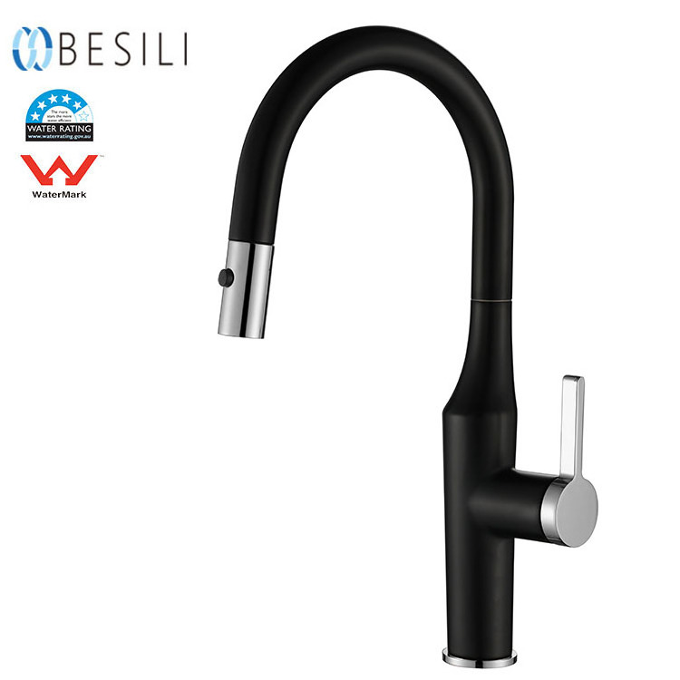 Watermark Tapware Vintage New Design Brass Sink Mixer Single Handle Sink Tap Black Pull Out Antique Kitchen Faucet