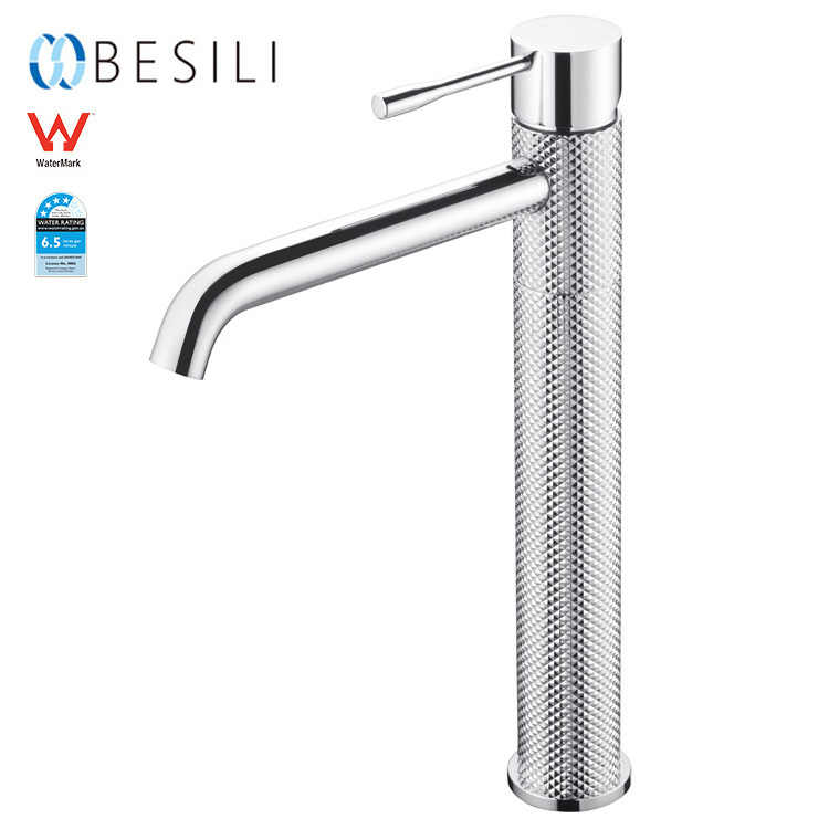 Watermark Knurling faucet Single Handle Bathroom Tap Brass Basin Faucet Hot And Cold Water Tap