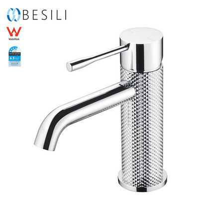 Watermark Knurling faucet Single Handle Bathroom Tap Brass Basin Faucet Hot And Cold Water Tap