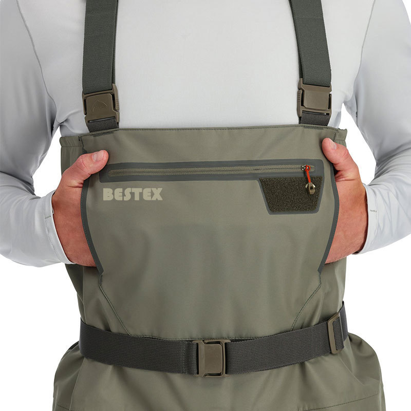 Bestex Custom Fly Fishing Waders Hunting Suit 3 Layer Waterproof Wading Pants with Neoprene Boots Waist Chest Fly Fishing Waders