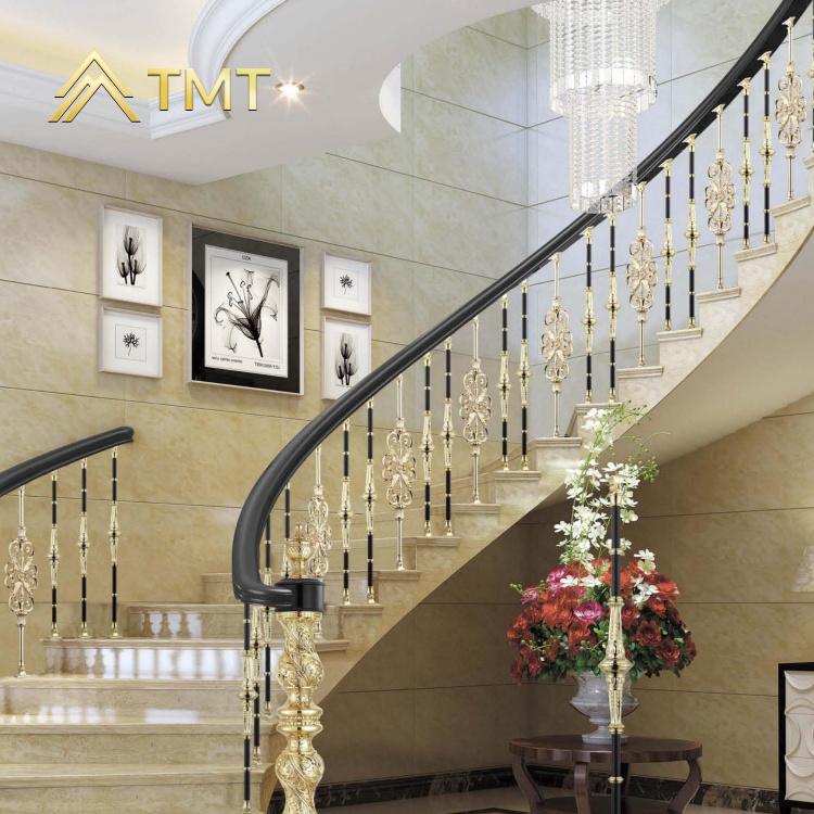 Interior stair railings curved stainless steel stair handrail indoor curved modern stair railing kits