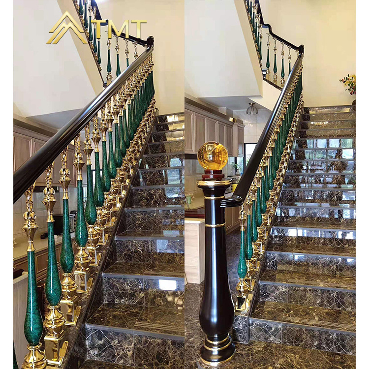 Decorative stair post titanium gold crystal acrylic pillar stainless steel crystal glass stair pillar