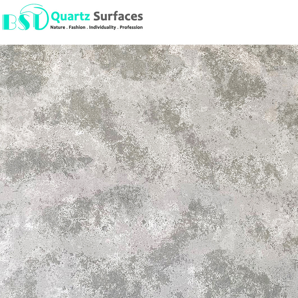 Arabetto Dark Quartz Stone Foshan Manufacturer Marble Synthetic Quartz Slab with Multi-Colored Base for Kitchen Table Top