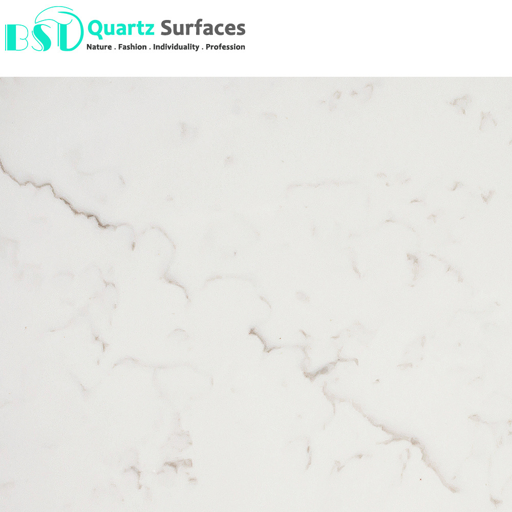 Carrara Quartz Slabs Wall Panel Floor Tile Slab White Marble Artificial Calacatta Gold Back Quartz For Sale