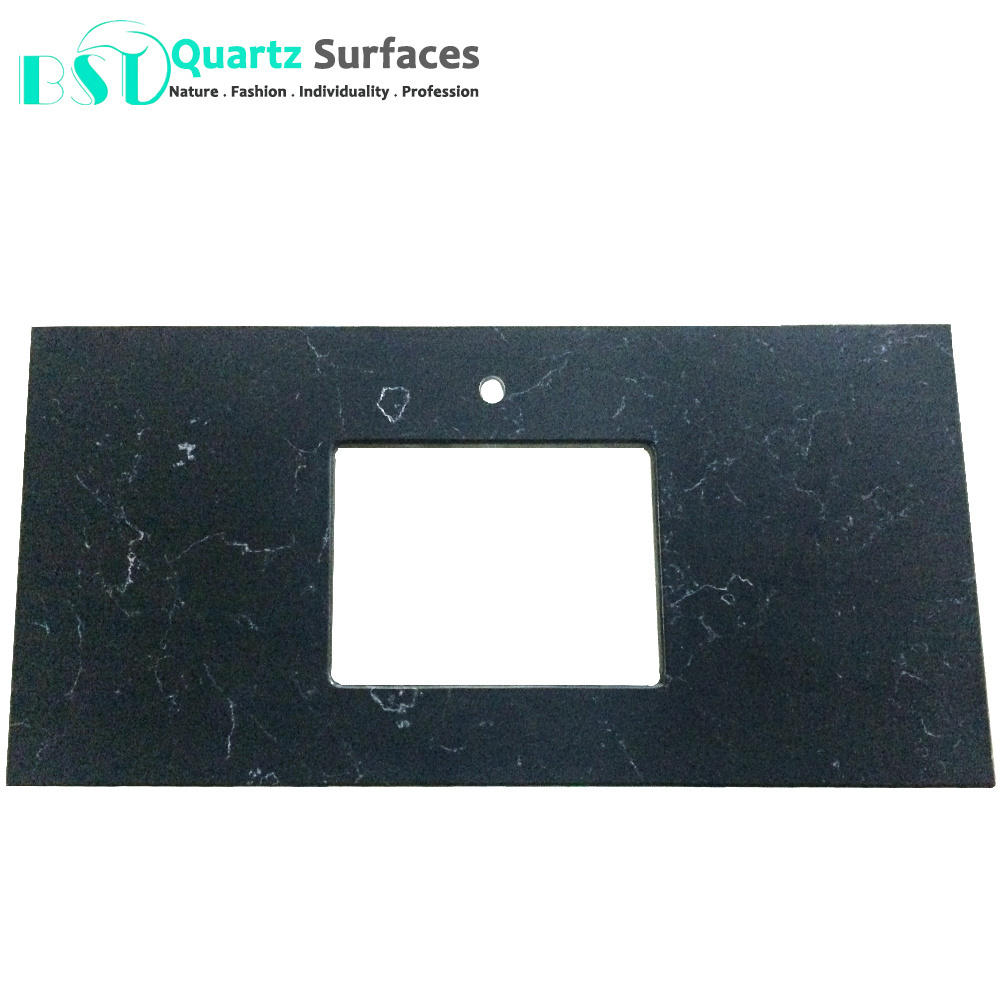 New Product Carrera Black Artificial Quartz Stone Wholesale Quartz Slabs White Calacatta Polished For Kitchen Countertop