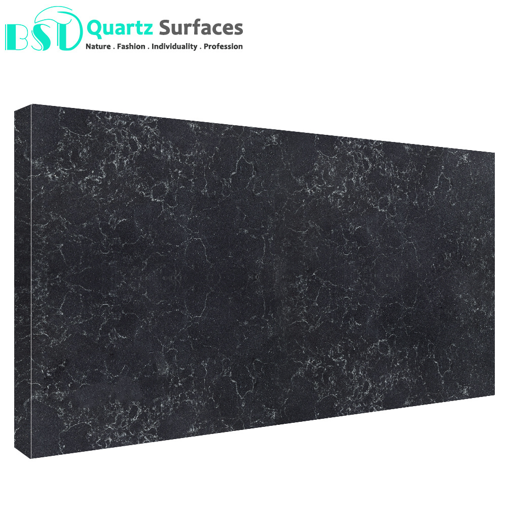 New Product Carrera Black Artificial Quartz Stone Wholesale Quartz Slabs White Calacatta Polished For Kitchen Countertop