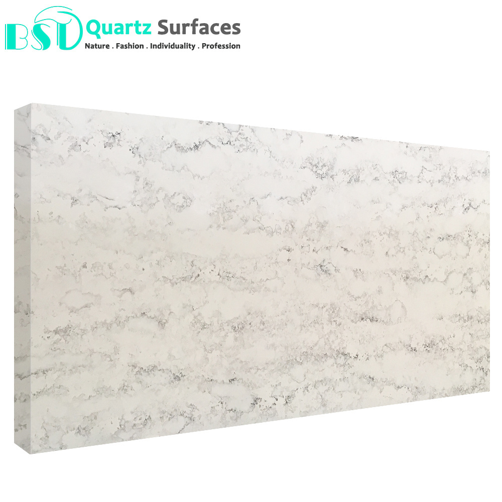 Countertop with White Artificia Color Quartz Marble Kitchen Granite Stone Carrara White Calacatta Vanity Quartz