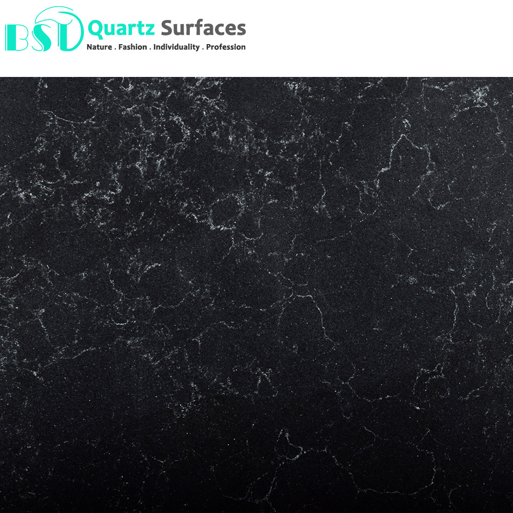 New Product Carrera Black Artificial Quartz Stone Wholesale Quartz Slabs White Calacatta Polished For Kitchen Countertop