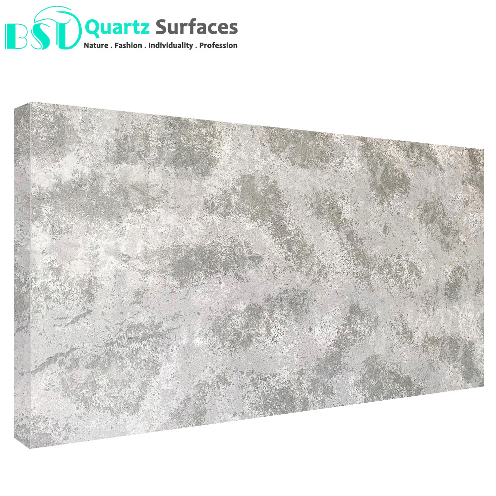 Arabetto Dark Quartz Stone Foshan Manufacturer Marble Synthetic Quartz Slab with Multi-Colored Base for Kitchen Table Top