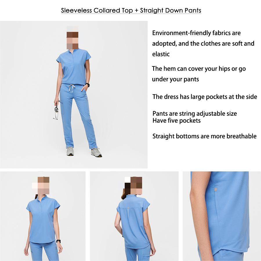 Fashionable New Design Solid Color Surgery Nurse Medical Clinic Scrubs Uniforms Sets Doctor Hospital Uniform